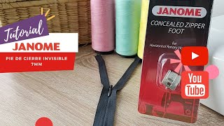 Janome Chile  Pie de Cierre Invisible 7mm [upl. by Amersham31]