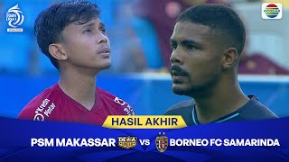 Hasil Akhir Pertandingan  PSM Makassar vs Borneo FC Samarinda  BRI Liga 1 202425 [upl. by Casaleggio]