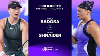 Diana Shnaider vs Paula Badosa  2024 Ningbo Round 1  WTA Match Highlights [upl. by Eltsryk]