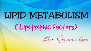 Lipotrophic factors [upl. by Kendy228]