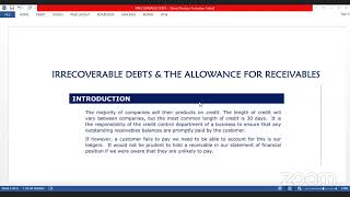 ACCOUNTING FOR IRRECOVERABLE DEBTS amp ALLOWANCE FOR RECEIVABLES [upl. by Ermengarde796]