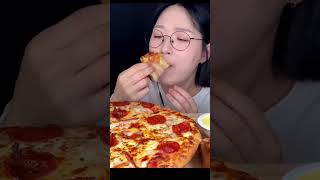 PEPPERONI CHEESE PIZZA KOREAN FOOD MUKBANG ASMR [upl. by Ecnarual574]