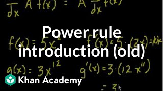 Power rule introduction old  Taking derivatives  Differential Calculus  Khan Academy [upl. by Ahseei]