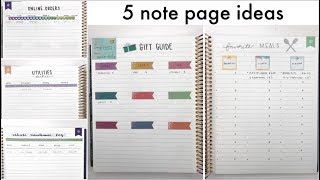 FIVE Budget Planner Notes Section Ideas [upl. by Ruelle]