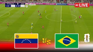 🔴LIVE  VENEZUELA vs BRAZIL  World Cup 2026 Qualifiers  Ao Vivo Full Match  PES Game Simulation [upl. by Sherborn]