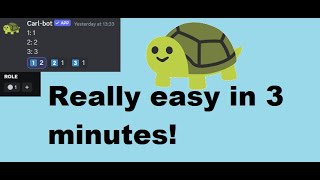 How to get reaction roles on your discord server with carl bot in three minutes REALLY easy tutorial [upl. by Nylirej356]