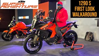 KTM Super Adventure 1290S India Spec First Look Walkaround Review [upl. by Ayekram705]