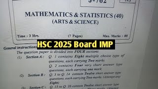 HSC Maths 2025 Board Exam maths paper format IMP solutions class 12th [upl. by Eibbed]