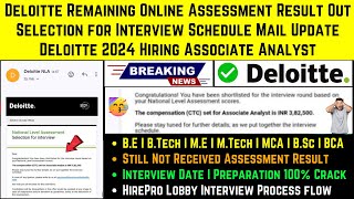 Deloitte NLA Biggest Hiring 2024 Online Assessment Result Declared  Interview Selection Mail Update [upl. by Andriana456]