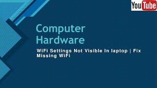 WiFi Settings Not Visible In laptop  Fix Missing WiFi [upl. by Nnep452]