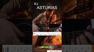 💃Asturias Guitar Tutorial Albeniz 🎸  TAB en 24 s [upl. by Bruner]