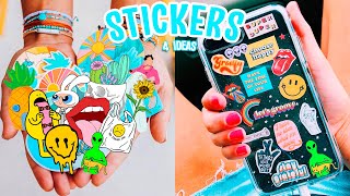 COMO HACER STICKERS EN CASA 4 IDEAS FACILES  Crea tu propia papeleria bonita  Tutoriales Belen [upl. by Etterrag]