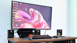 Minimalist Desk setup 2024  Work Gaming space transformation [upl. by Phio]