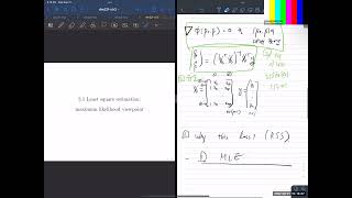 3 Linear regression 2  최소제곱추정량의 행렬계산 최대가능도추정량과의 관계 데이터마이닝 숙명여대 통계학과 220921 [upl. by Eelanej]