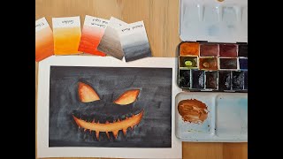 Tutorial monstruo de Halloween en acuarela [upl. by Stuckey]