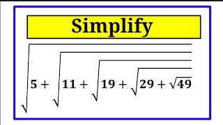 Nice Square Root Simplification Math [upl. by Nafets]