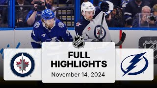 NHL Highlights  Jets vs Lightning  November 14 2024 [upl. by Selinski]