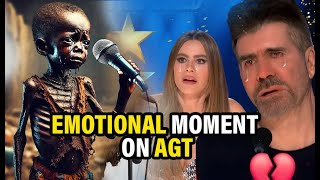 Emotional Moment at AGT with African Boy  american got talent africa sing  sad story moment [upl. by Goldstein]