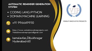 Automatic Reminder Generation System  Django  VIP  IEEE  Final Year Projects  Assigments [upl. by Dahij611]