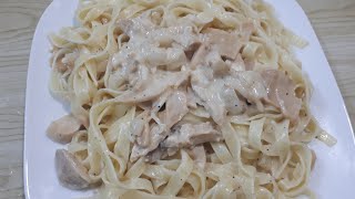 مقرونة بالصوص البيضاء tagliatelles à la sauce blanche [upl. by Aihgn]