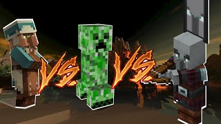 Villagers VS Creepers VS Pillagers Challenge [upl. by Namor]