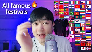 ASMR Saying All Festivals in 42 Different Languages  Relax Whispering [upl. by Ciredor]