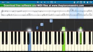 The Blowers Daughter  Damien Rice  piano lesson with Synthesia [upl. by Gewirtz]