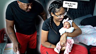 CALLING THE BABY UGLY PRANK ON WIFE she flipped [upl. by Keeler]