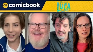 Pixars Luca Cast Interview Jacob Tremblay Jim Gaffigan Enrico Casarosa Andrea Warren [upl. by Ailaza]