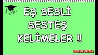 EŞ SESLİ KELİMELER  SESTEŞ KELİMELER eşsesli sesteş [upl. by Vogel362]