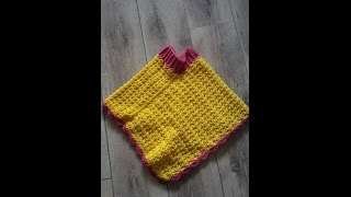 Child poncho  Crochet  Tutorial  English [upl. by Harlow]