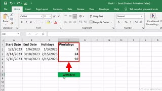 How To Calculate Workdays In Microsoft Excel [upl. by Ytsirhk]