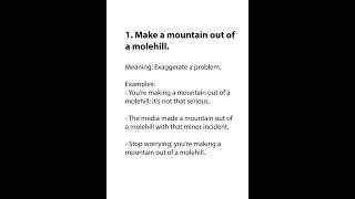 Make a mountain out of a molehill englishlanguage viralvideo shorts idioms learnvocab ielts [upl. by Farika200]