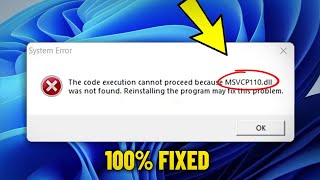 Fix MSVCP110dll is Missing  Not found in Windows 11  10 87  How To Solve Error msvcp110 dll ✅ [upl. by Lamraj]