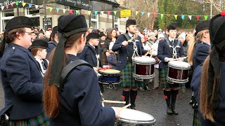 Rose of Allendale played by Vale of Atholl Pipe Band during Pitlochry New Year 2024 Street Party [upl. by Mady]