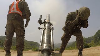 ROK Army 60mm 81mm 107mm Mortars Live Fire Training [upl. by Boor]