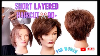 Short Layers Haircut  Uniform layer  90 ° degree [upl. by Lorenz573]