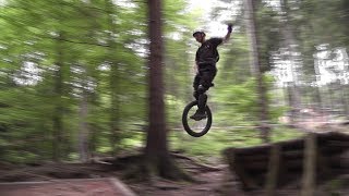 Extreme Unicycling  Downhill In Bikepark Bad Wildbad [upl. by Dduj]