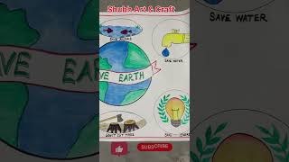 Save Earth  Earth Day school project art [upl. by Aieki]