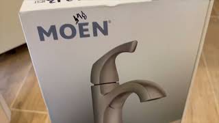 Moen Lindor Brushed Nickel Single Handle Lavatory Faucet Comprehensive Review and Installation [upl. by Nuavahs]