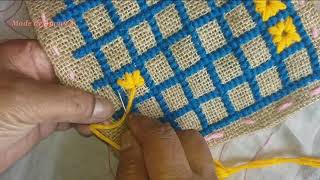 পাটের বস্তা দিয়ে চমৎকার পাপোশhow to make burlap sack rugsason selaipapos bananoপাপোশ বানানোDIY [upl. by Amleht]