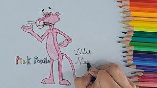 How to draw PINK PANTHER ZAIBAs Drawing [upl. by Currier]