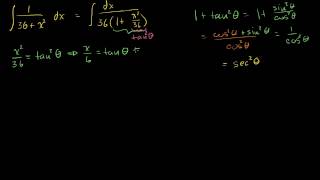 Integrales Sustitución trigonométrica 2 [upl. by Kursh365]