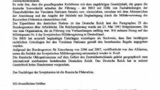 Russische Föderation gibt zu das Deutsche Reich besteht fort [upl. by Milurd]