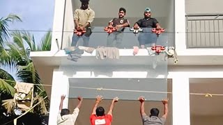 Toughened glass fitting work full video shorts shortsfeeds [upl. by Attoynek]