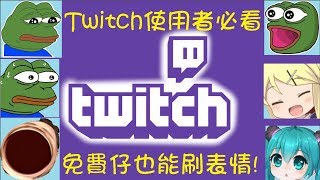 教你沒有訂閱也能在Twitch刷表情的方法！Twitch聊天室教學！ [upl. by Esertak]