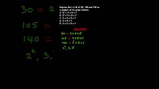 FACTORS amp MULTIPLES  FINDING THE LCM OF 30 105 AND 140  PRIME FACTORIZATION [upl. by Munafo]