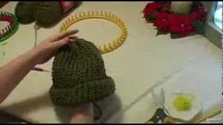 Knitting an Adult Hat on Round Loom  Start to Finish [upl. by Bowne]