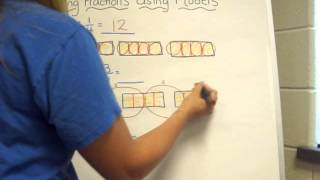 Dividing Fractions Model Drawing [upl. by Edualcnaej952]