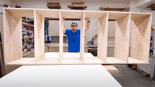 How to Build Custom Bookcases with BuiltIn Desk [upl. by Eralcyram641]